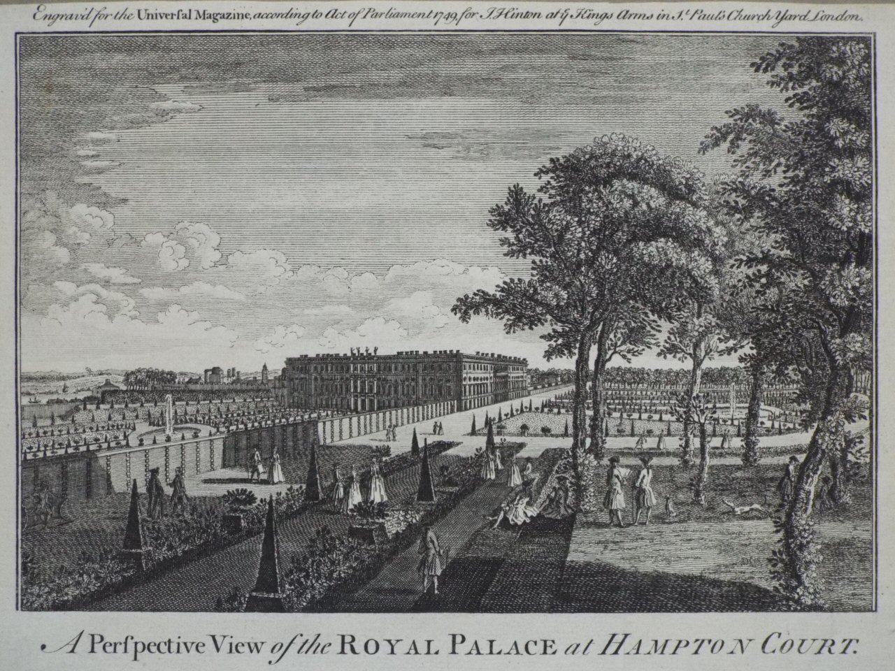 Print - A Perspective View of the Royal Palace at Hampton Court.